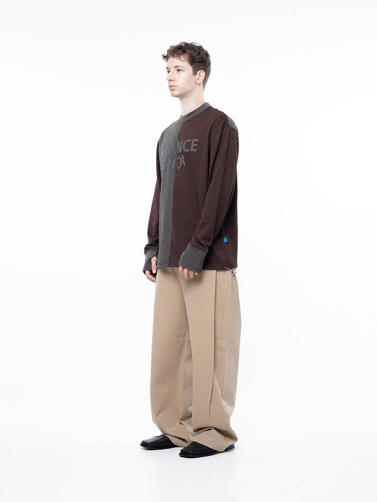 S`noi Reverse Rib Crew Neck Sweat - Brown Charcoal /M243MT02BR