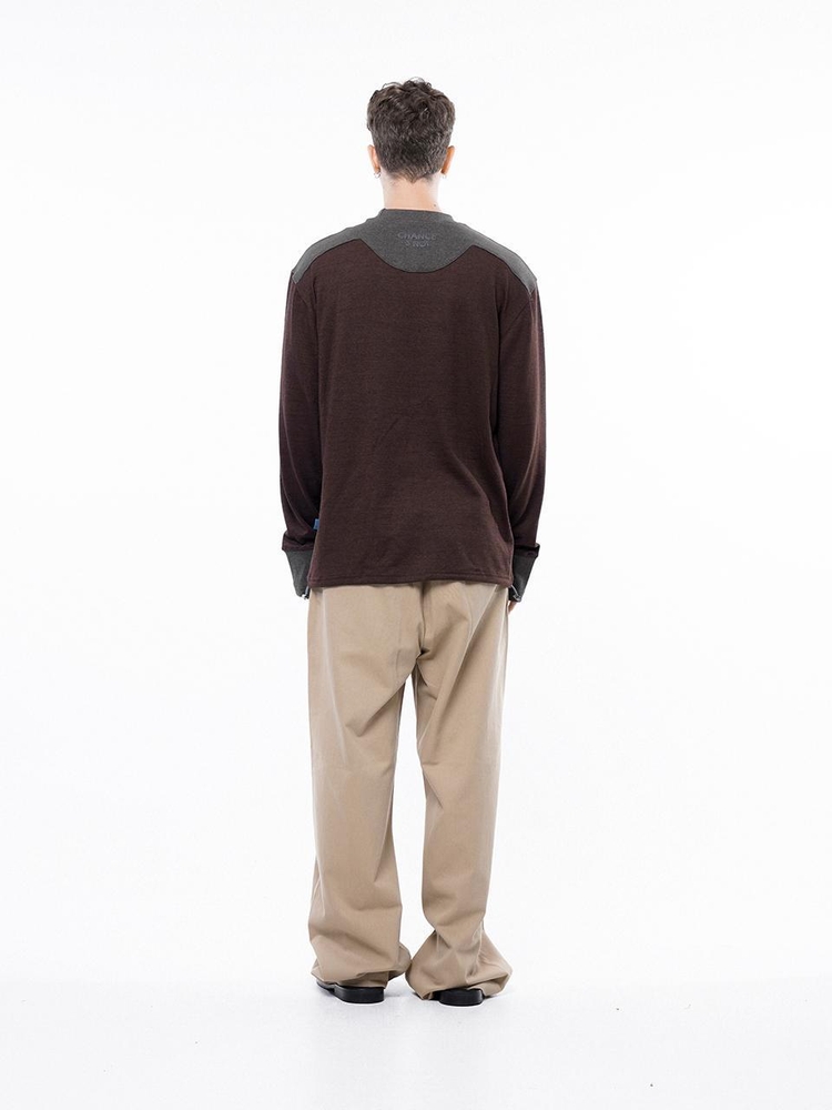 S`noi Reverse Rib Crew Neck Sweat - Brown Charcoal /M243MT02BR