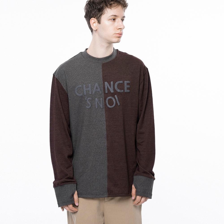 S`noi Reverse Rib Crew Neck Sweat - Brown Charcoal /M243MT02BR