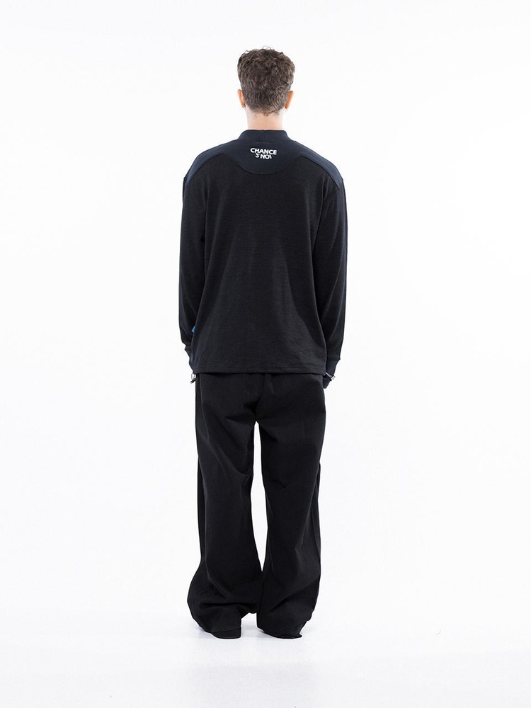 Circle Reverse Slev Hlaf-neck Sweat - Black Navy /M243MT03NY