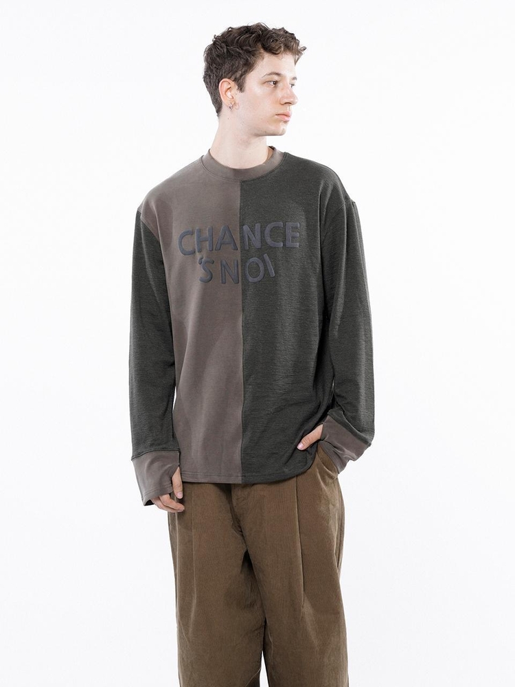 S`noi Reverse Slev Crew-neck Sweat - Khaki Brown /M243MT01KA