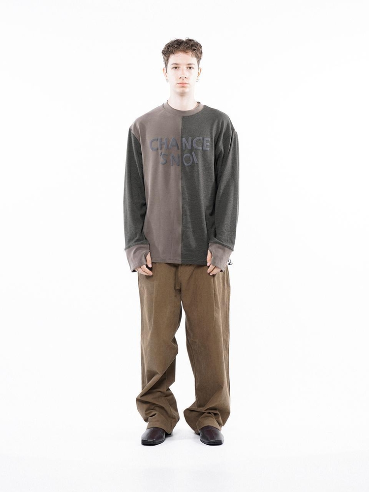 S`noi Reverse Slev Crew-neck Sweat - Khaki Brown /M243MT01KA