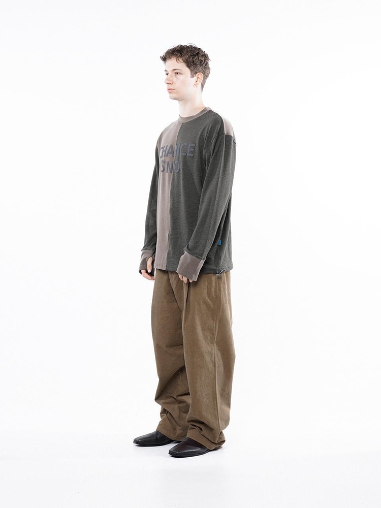 S`noi Reverse Slev Crew-neck Sweat - Khaki Brown /M243MT01KA