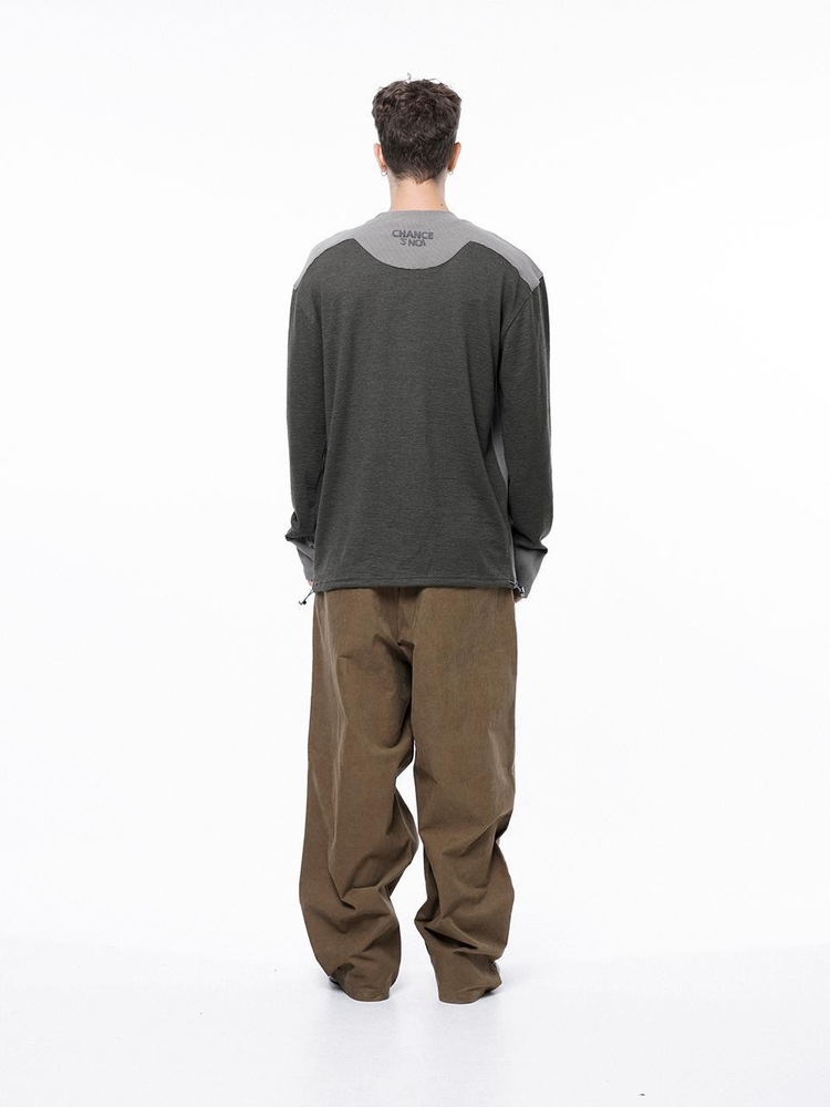 S`noi Reverse Slev Crew-neck Sweat - Khaki Brown /M243MT01KA