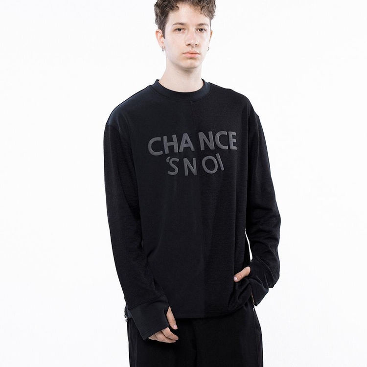 S`noi Reverse Slev Crew-neck Sweat - Black Navy /M243MT01BK