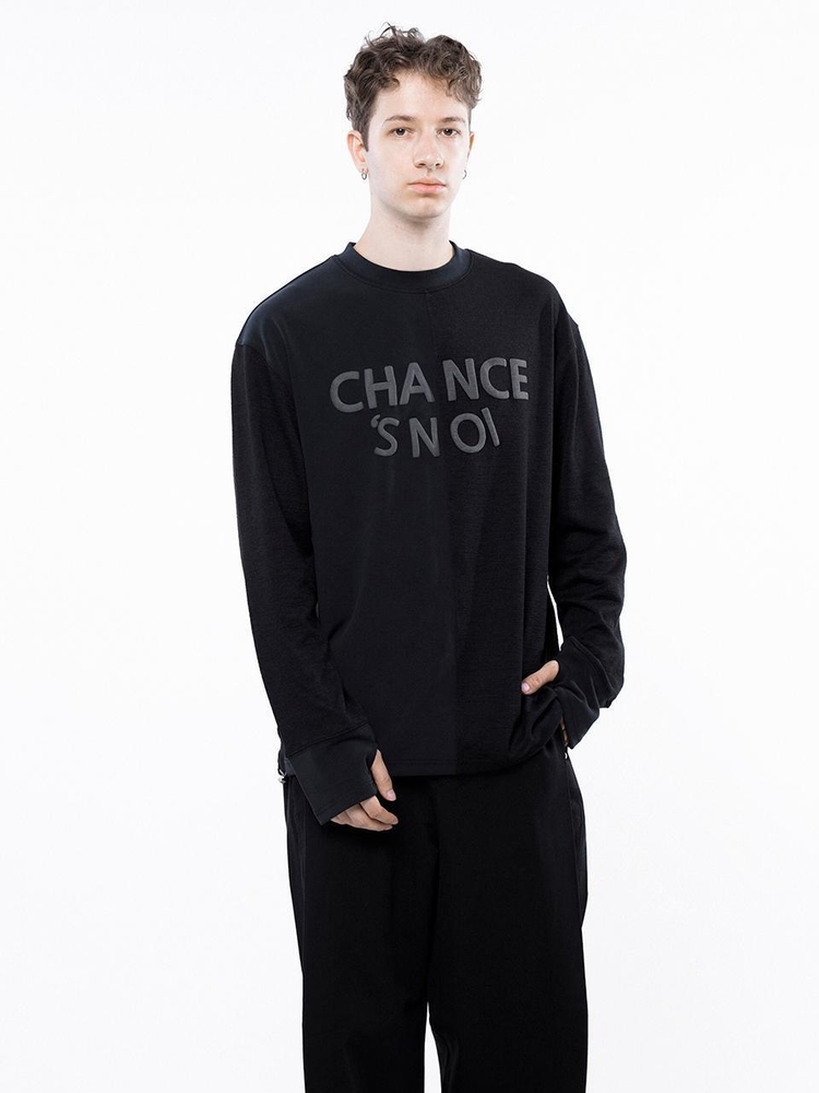 S`noi Reverse Slev Crew-neck Sweat - Black Navy /M243MT01BK