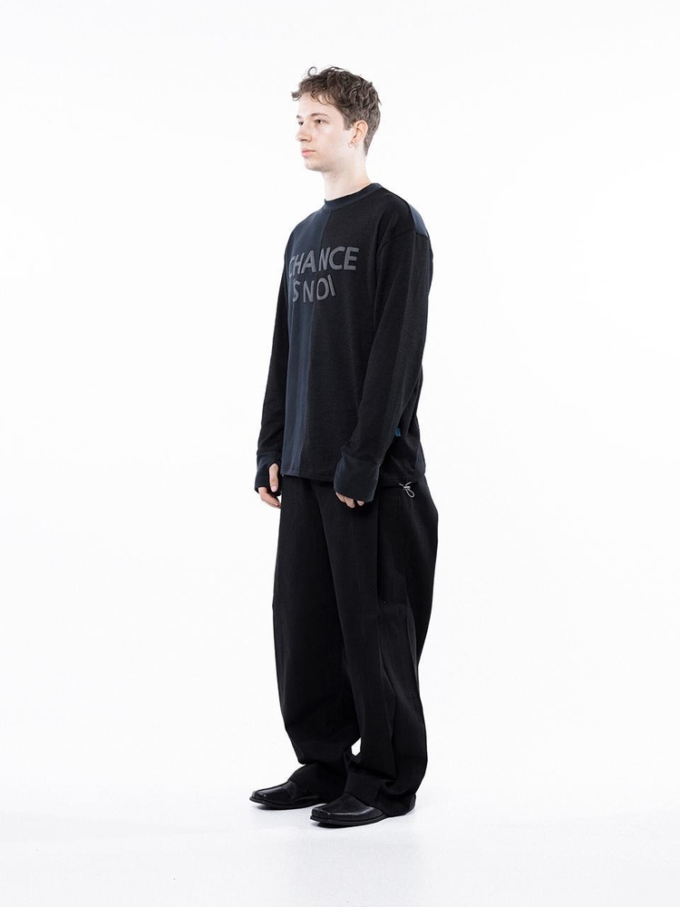 S`noi Reverse Slev Crew-neck Sweat - Black Navy /M243MT01BK