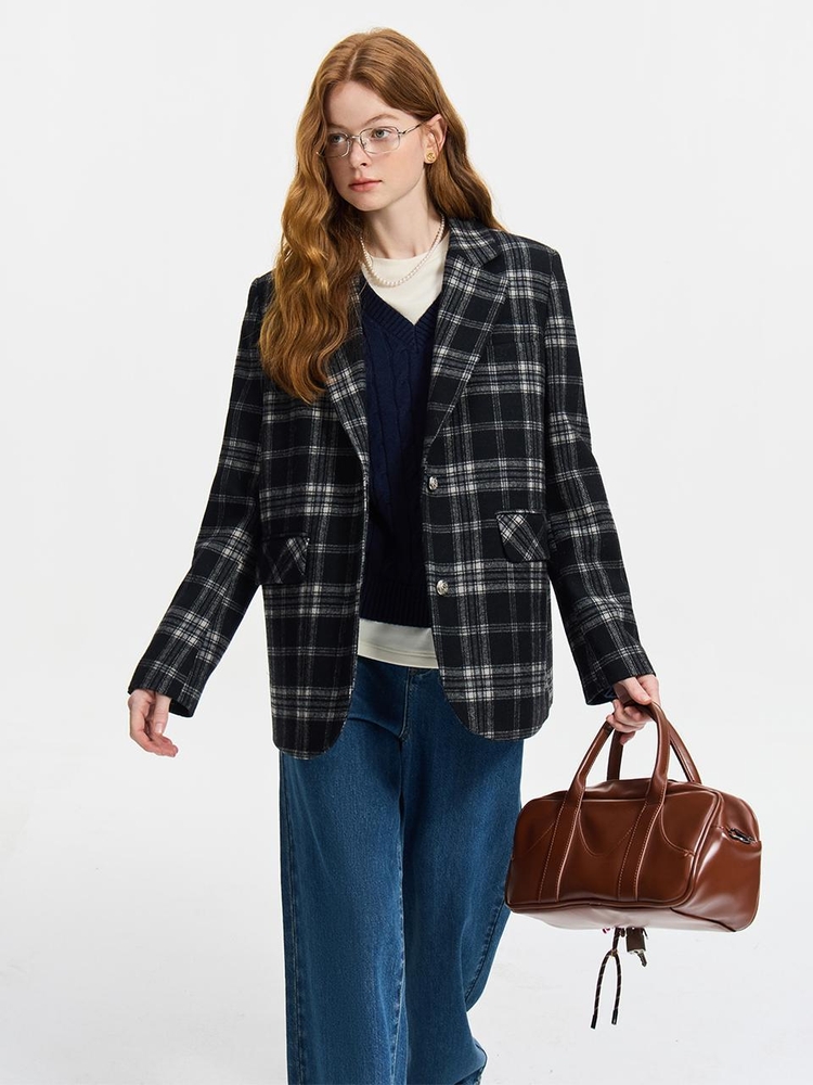 WD_Classic plaid wool jacket