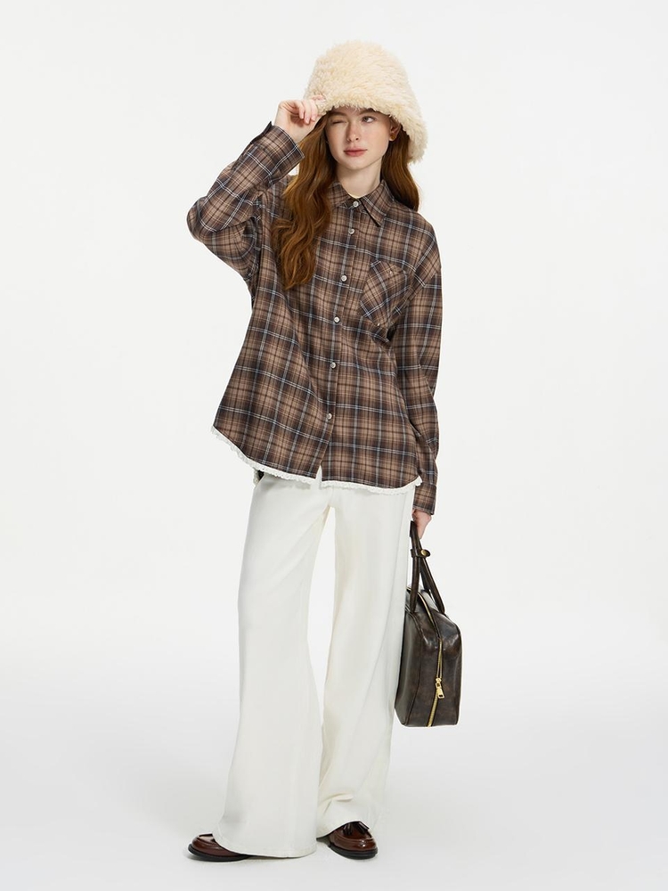 WD_Vintage plaid pocket shirt