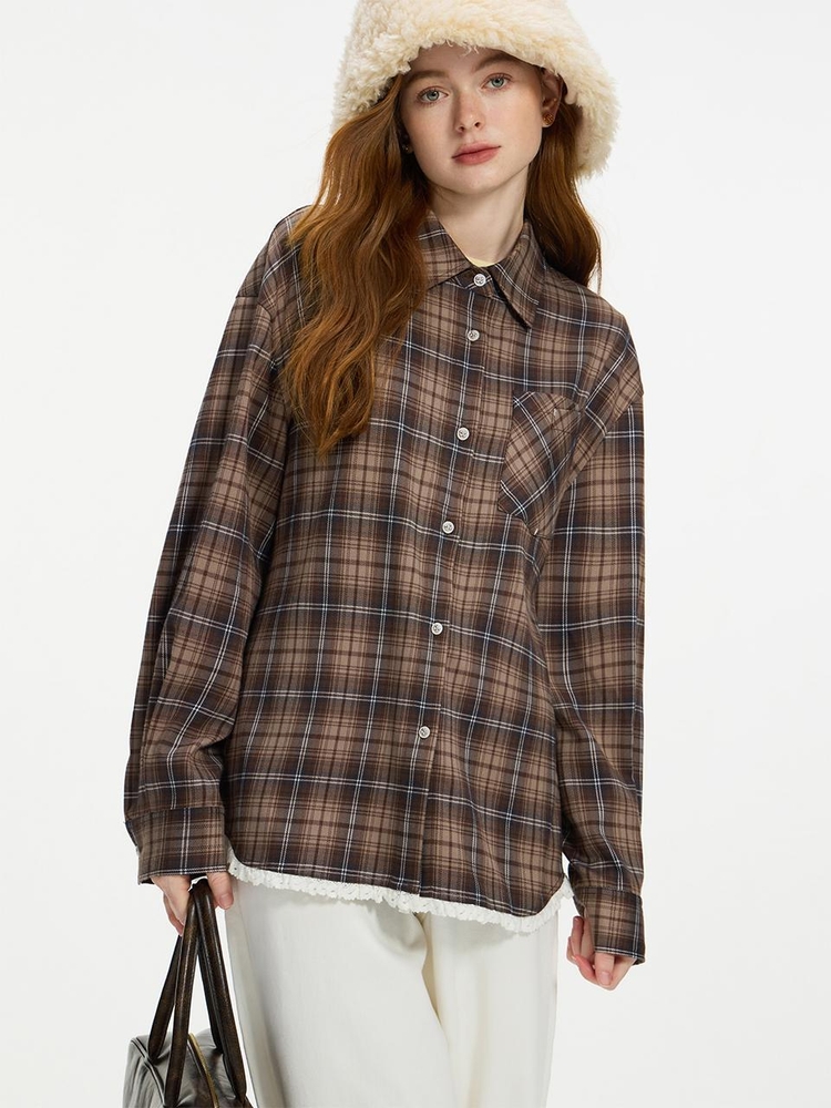 WD_Vintage plaid pocket shirt