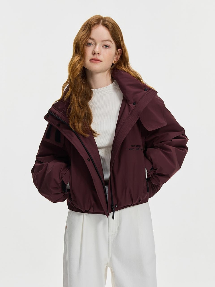 WD_Outdoor cropped down jacket_BURGUNDY