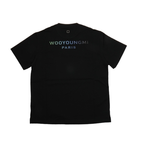 24SS 우영미 그라데이션 엠보싱 백로고 반팔티셔츠 블랙 W241TS08 708B