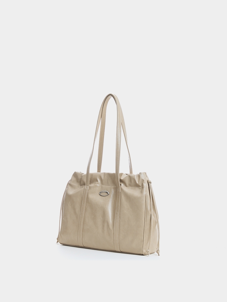 TRAWSTRING TOTE, BEIGE