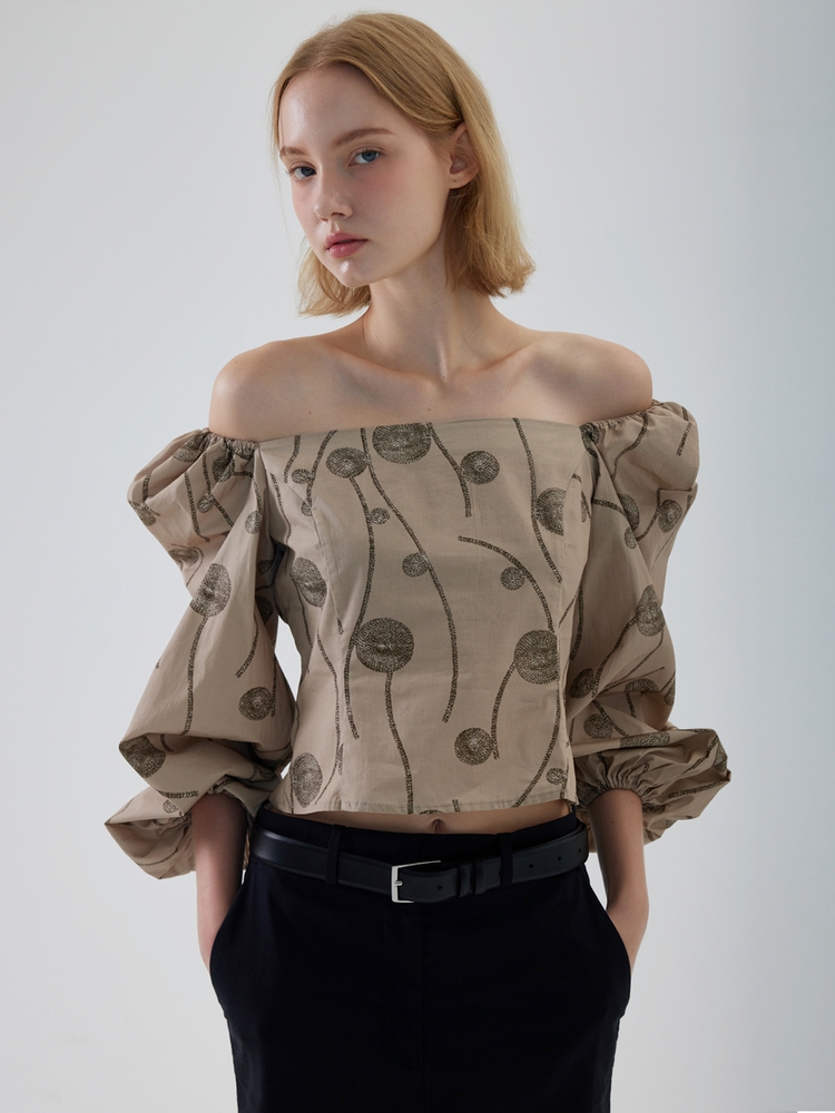 Soma Off-shoulder Scarf Blouse - Beige