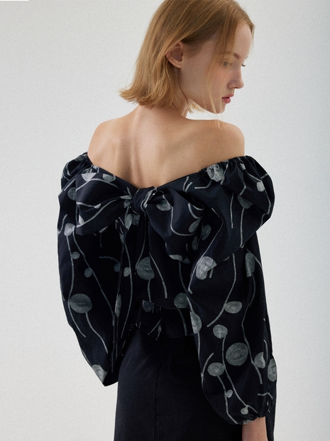 Soma Off-shoulder Scarf Blouse - Black