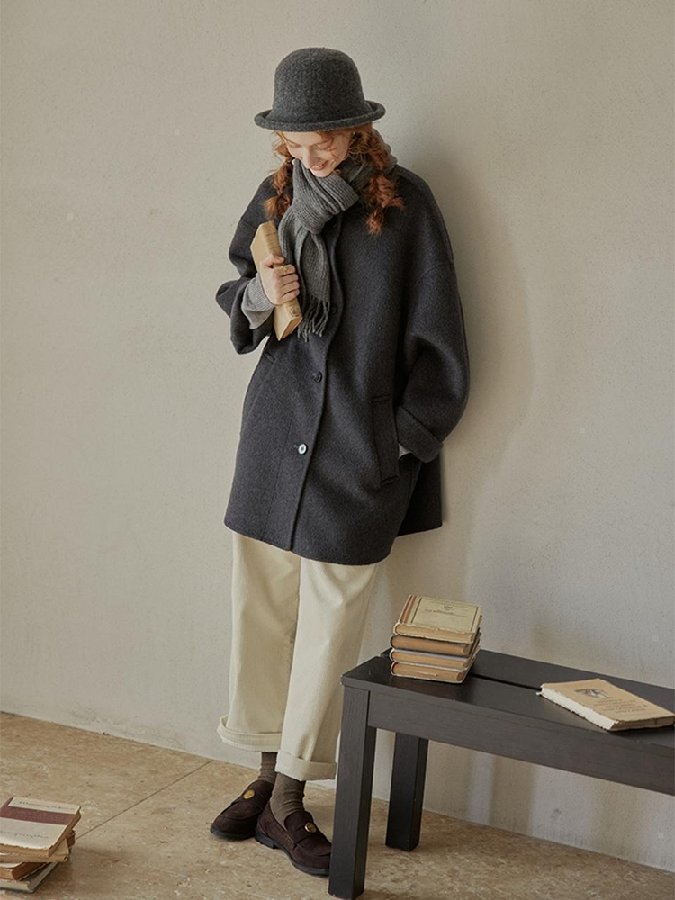 PM_Loose mid-length wool coat