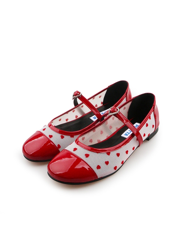 [피페따] Jello Heart Strap Flat_1cm / 젤로 하트스트랩 플랫  2colors