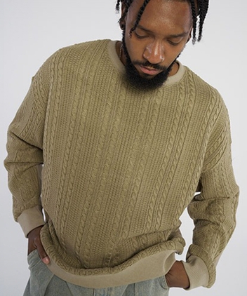  Twisted knitwear Colored sweatshirt_ Khaki