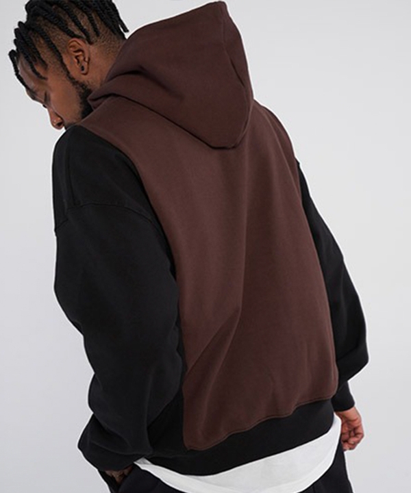  Center incision oversized fit hoodie_Black