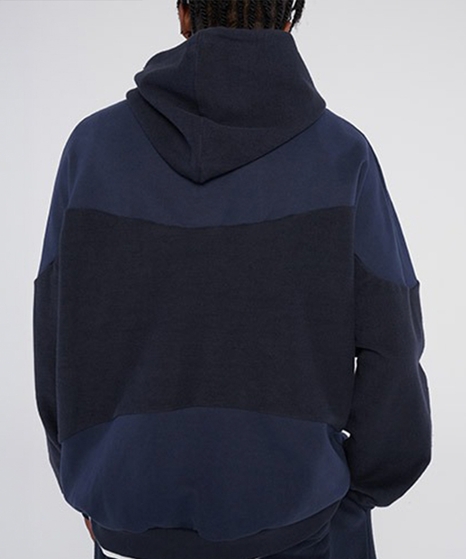 Primary color combination oversized hoodie_Navy