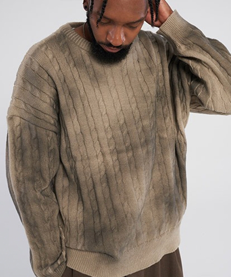 Dirty Spray R Twisted Knitwear_Beige