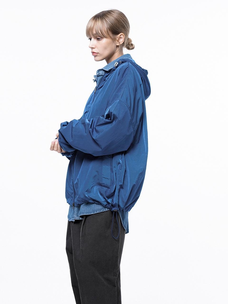 Glisten Hooded Windbreaker Jumper - Blue /W243OT02BL