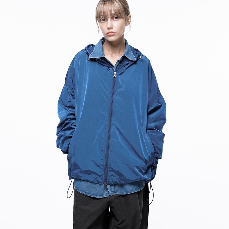 Glisten Hooded Windbreaker Jumper - Blue /W243OT02BL