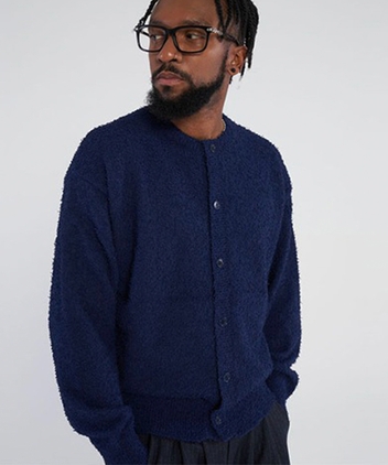  boucle soft cardigan_Navy