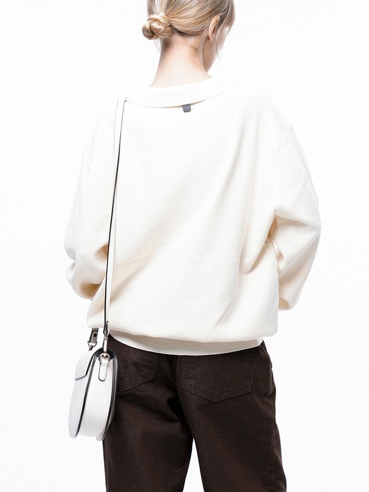 Soft Two-button Collar Knit - Ivory /W243TP09IV