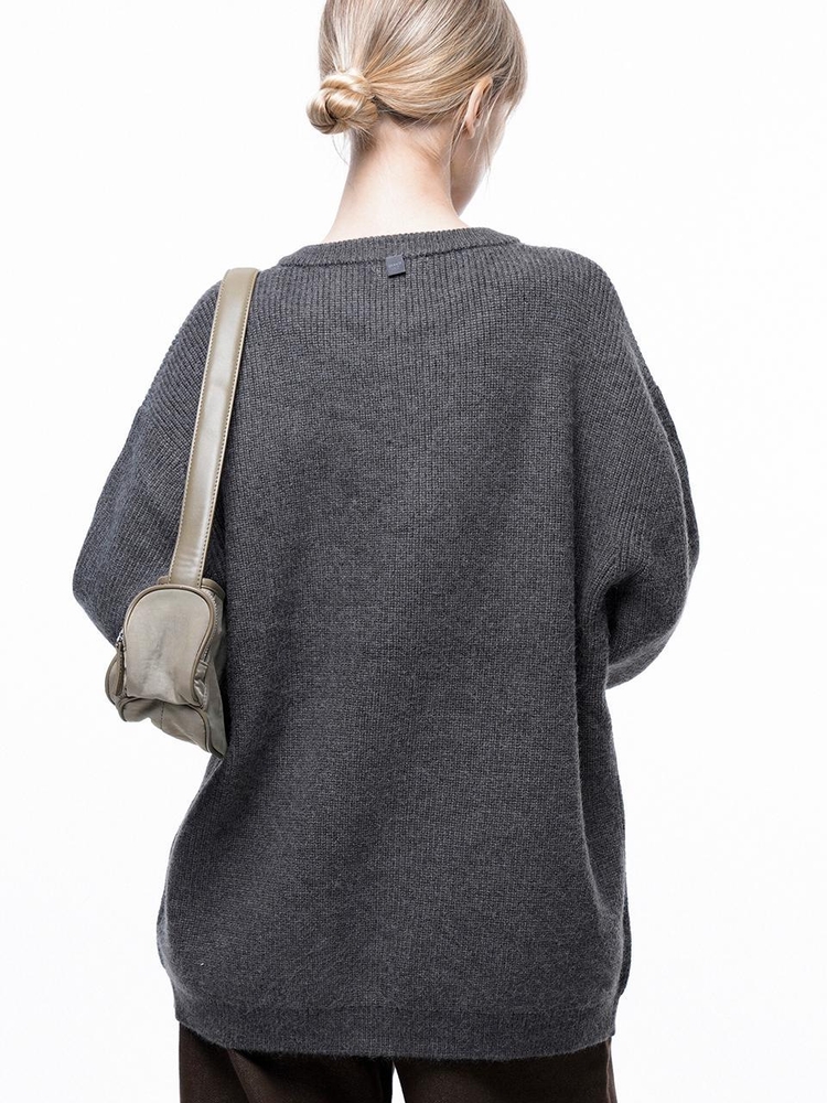 Soft Two-way Knit Cardigan - Charcoal /W243TP10CH