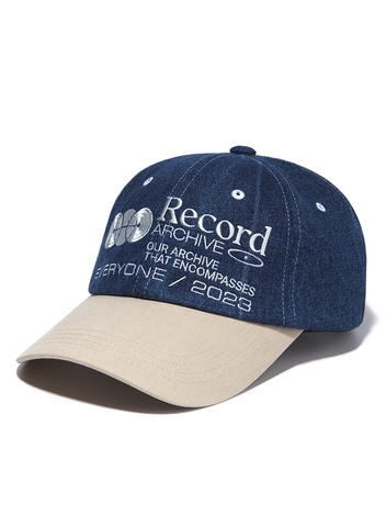 RECORD BALL CAP-DENIM/BEIGE