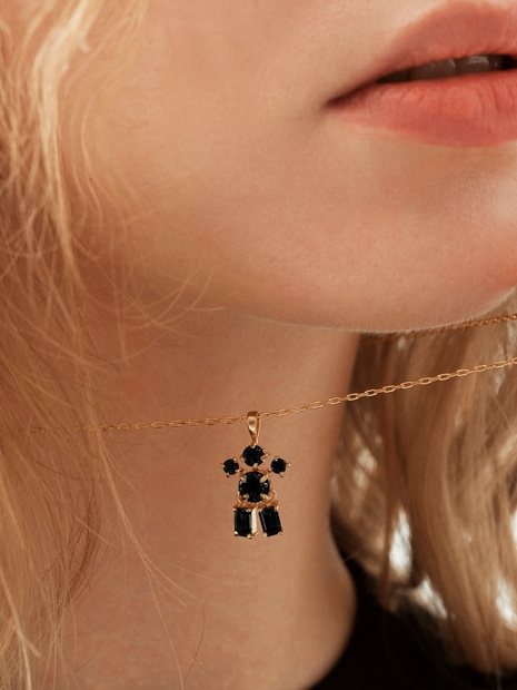 Gold Crystal Gingerman Necklace