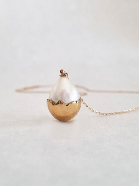 Golden Egg Long Necklace