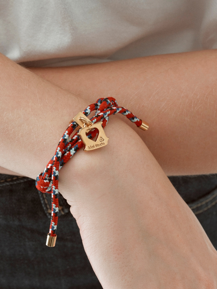 Bread Clip cham Red Knot Bracelet