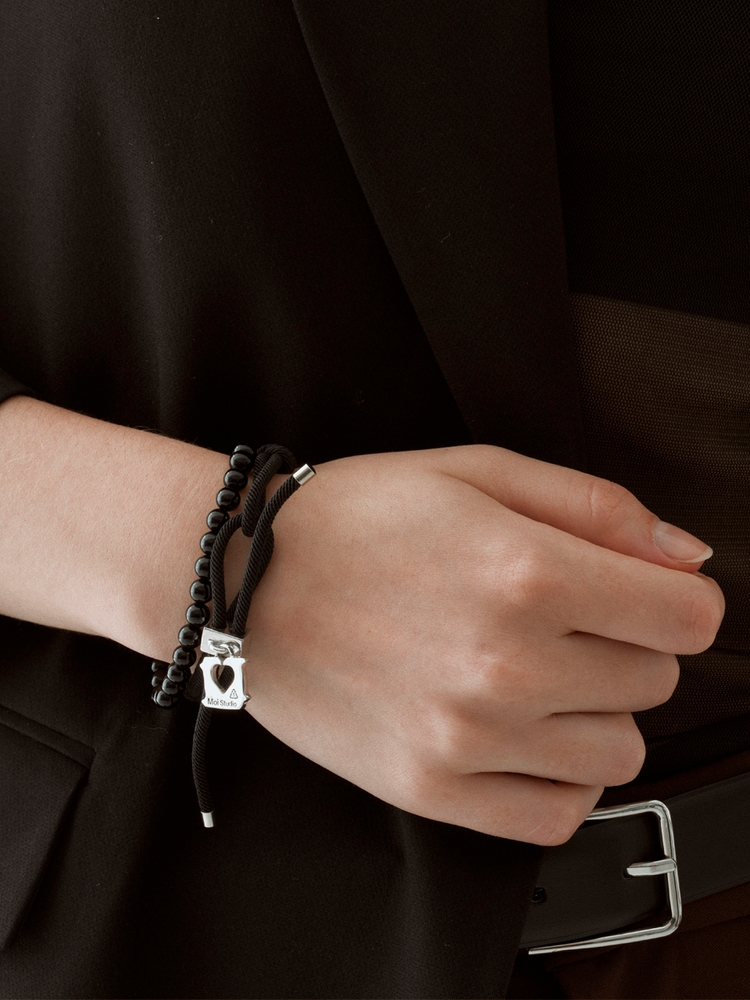 Bread Clip cham Black Knot Bracelet