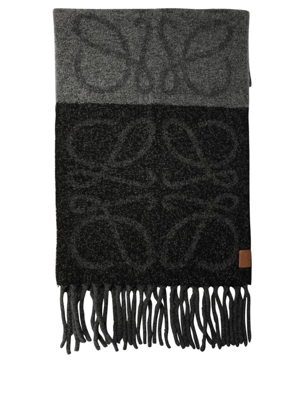 로에베 SS25 Anagram scarf F811257X79DARK GREY/BLACK Grey