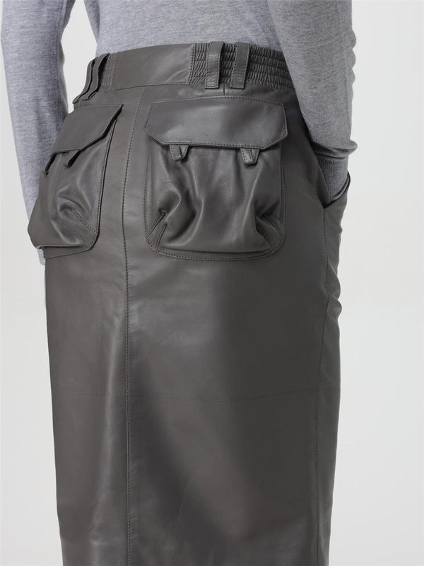 생로랑 FW24 Saint Laurent Leather Skirt 803422YCEP2 1243 Gray