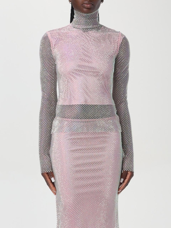 막스마라 스포트막스 FW24 Sportmax Mesh Turtleneck Top 2422936011600 002 Pink