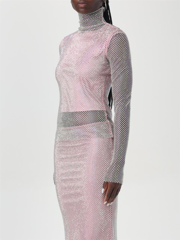 막스마라 스포트막스 FW24 Sportmax Mesh Turtleneck Top 2422936011600 002 Pink