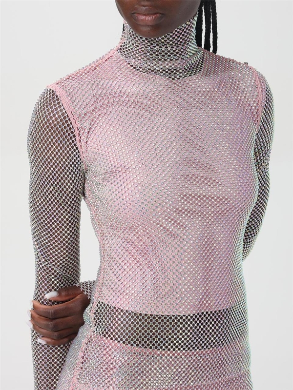 막스마라 스포트막스 FW24 Sportmax Mesh Turtleneck Top 2422936011600 002 Pink