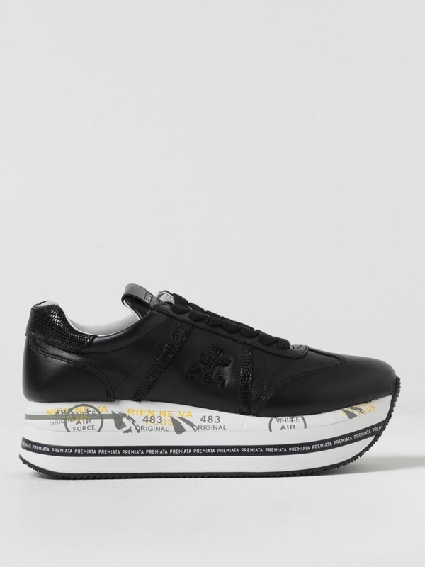 프리미아타 FW24 Beth Premiata Leather Sneakers BETH 7107 Black 1