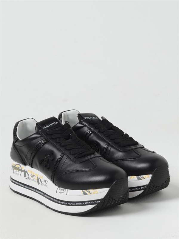 프리미아타 FW24 Beth Premiata Leather Sneakers BETH 7107 Black 1