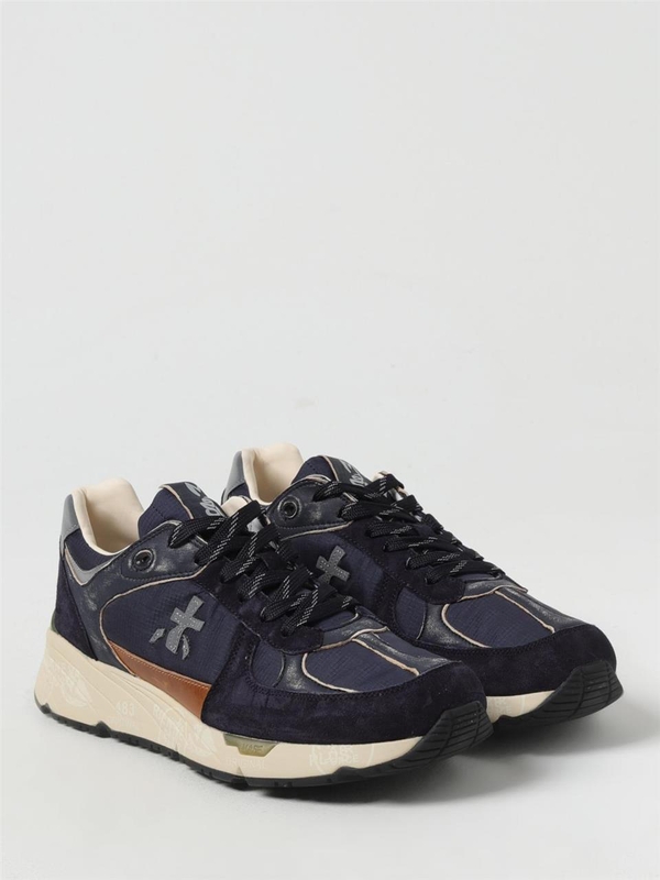 프리미아타 FW24 Mase Premiata Sneakers in Leather and Nylon MASE  7033 Blue