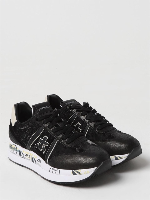 프리미아타 FW24 Conny Premiata Sneakers in Leather and Rubber CONNY  6987 Black