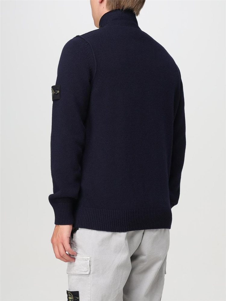 스톤아일랜드 FW24 Stone Island Buttoned Wool Blend Cardigan 8115547A3 A0020 Navy Blue