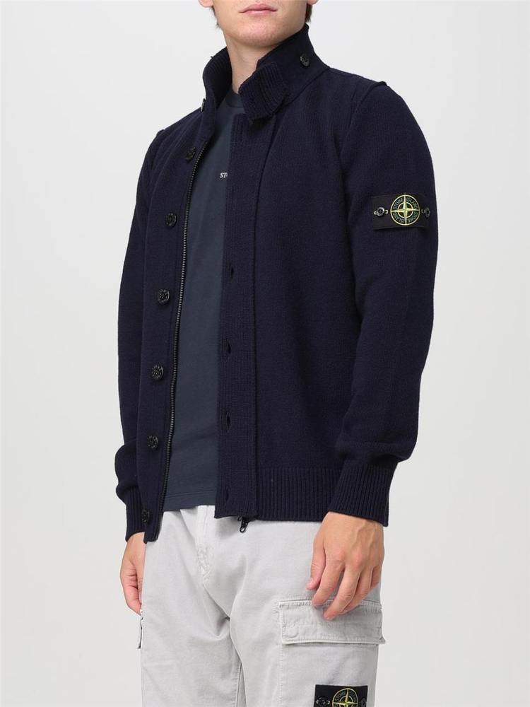 스톤아일랜드 FW24 Stone Island Buttoned Wool Blend Cardigan 8115547A3 A0020 Navy Blue