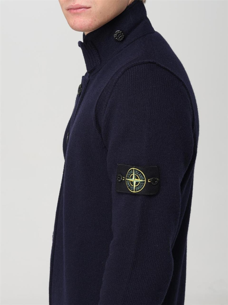 스톤아일랜드 FW24 Stone Island Buttoned Wool Blend Cardigan 8115547A3 A0020 Navy Blue