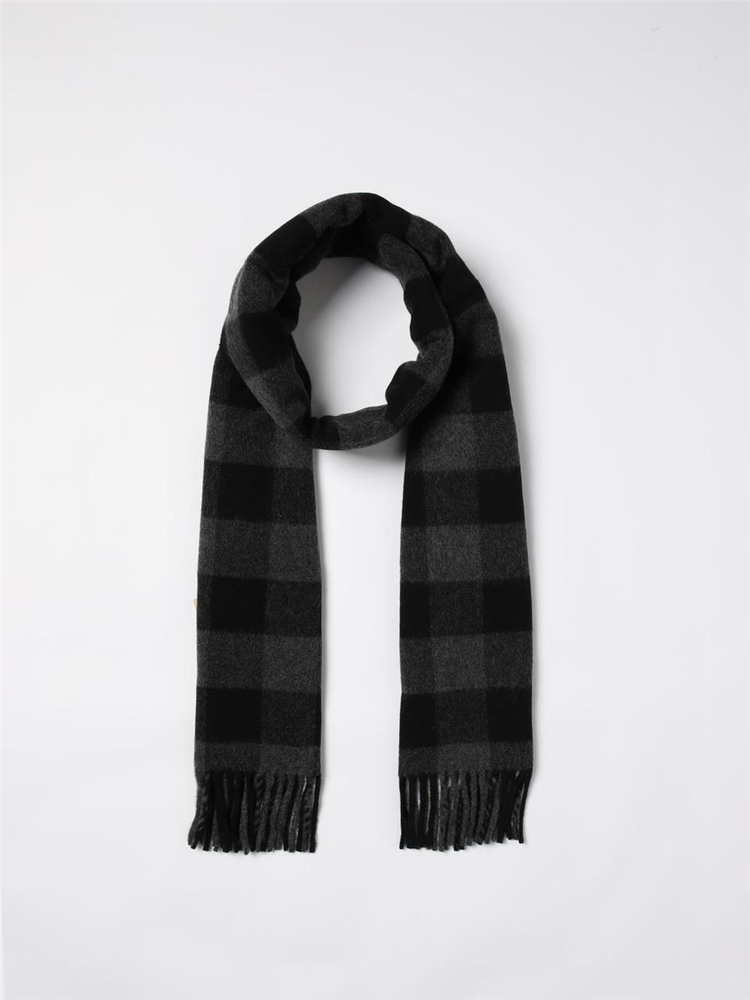 울리치 FW24 Woolrich Checked Wool Scarf CFWOAC0305MRUT3892 1084 Black