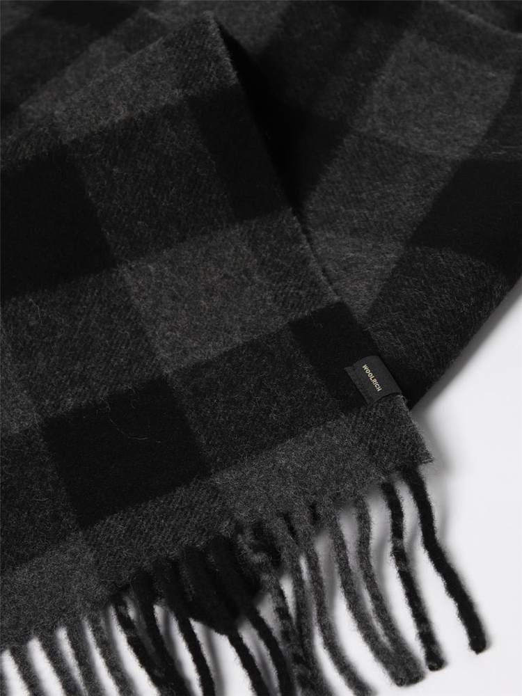 울리치 FW24 Woolrich Checked Wool Scarf CFWOAC0305MRUT3892 1084 Black