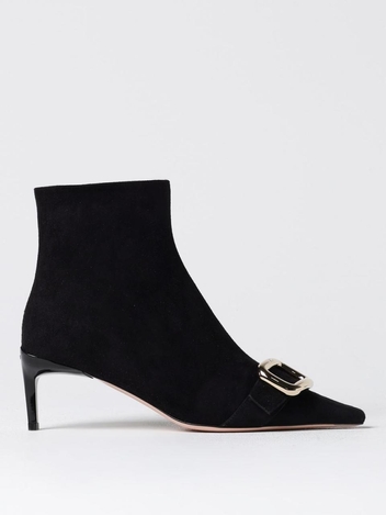 로저비비에 FW24 Viv Canard Roger Vivier Suede Ankle Boot with Decorative Buckle RVW72239180HR0 B999 Black